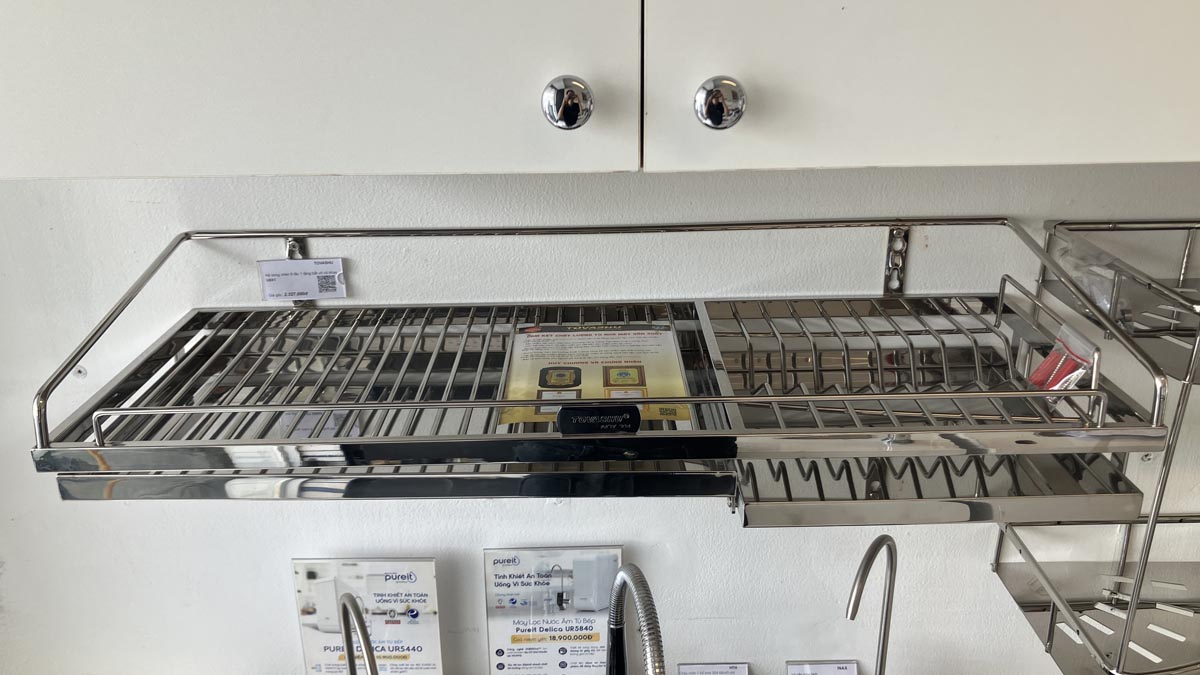 Kệ sóng chén 8 tấc 1 tầng bắt vít có khay U8X1