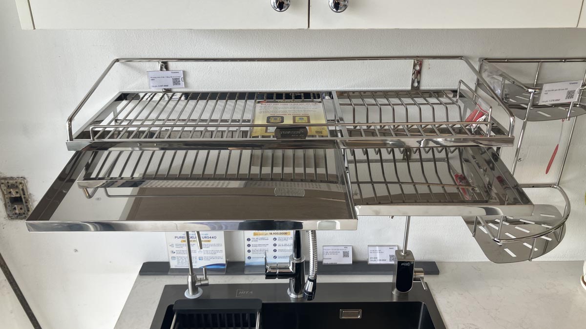 Kệ sóng chén 8 tấc 1 tầng bắt vít có khay U8X1