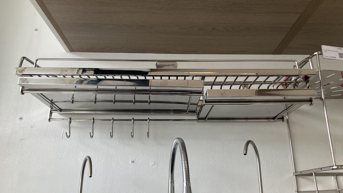 Kệ sóng chén 8 tấc 1 tầng bắt vít có khay U8X1