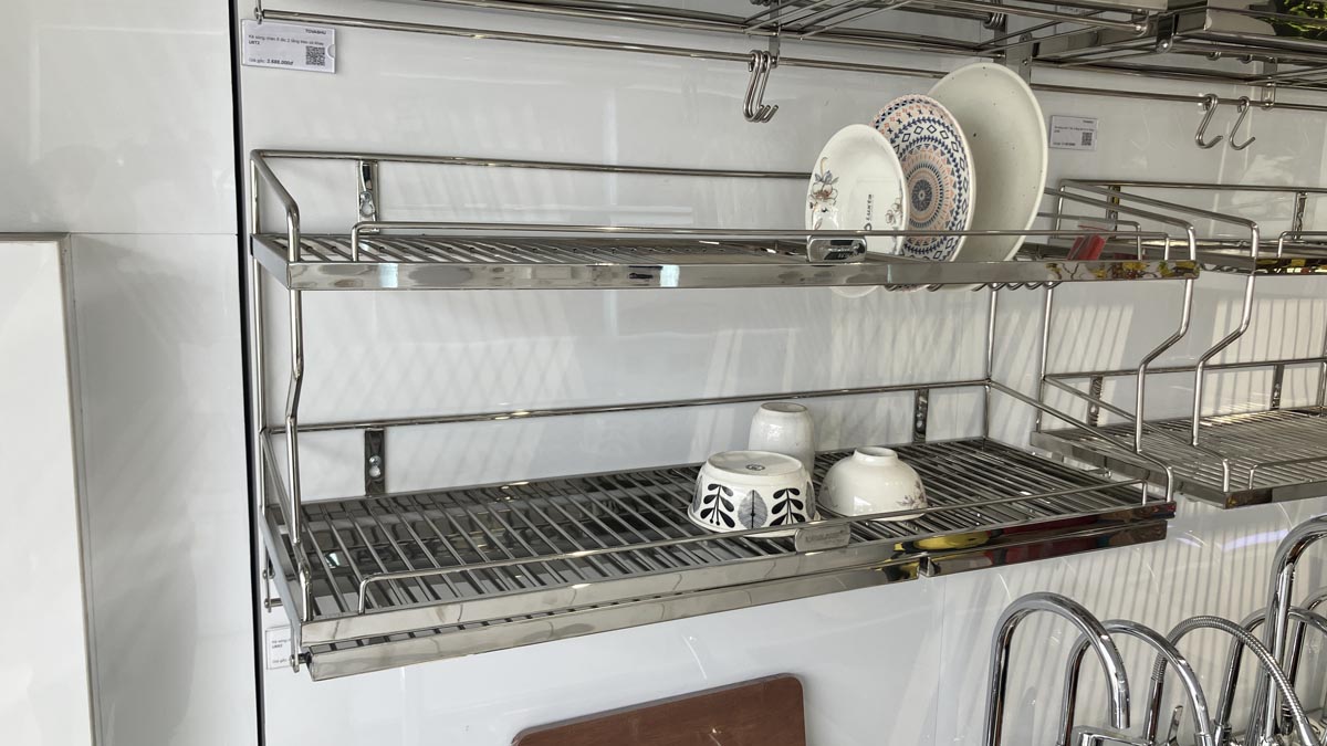 Kệ sóng chén 9 tấc 2 tầng bắt vít có khay U9X2