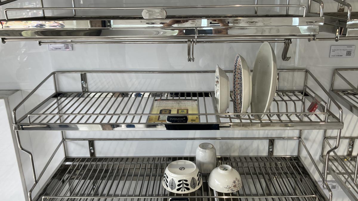 Kệ sóng chén 9 tấc 2 tầng bắt vít có khay U9X2