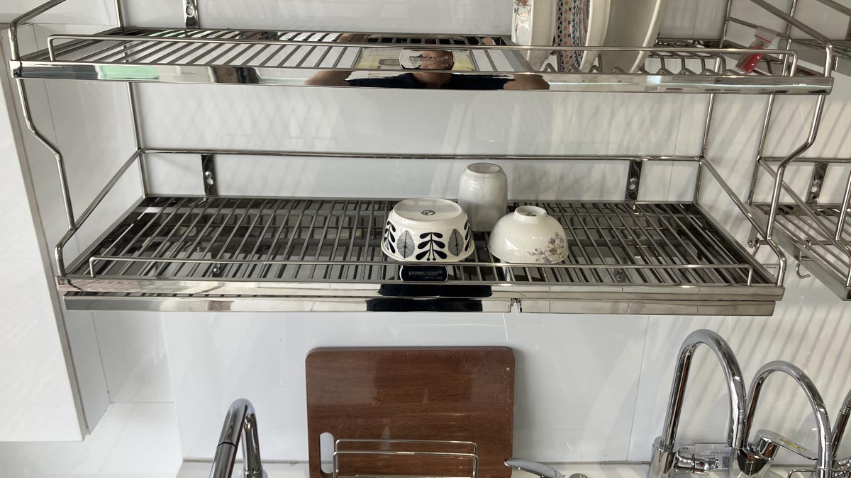 Kệ sóng chén 9 tấc 2 tầng bắt vít có khay U9X2