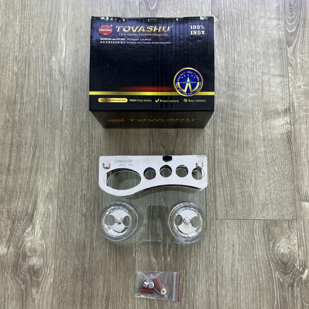 Kệ ly đôi inox 304 Tovashu 6633