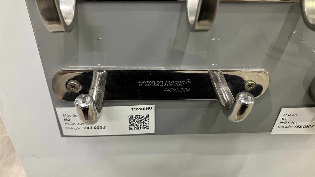 Móc áo L inox 304 Tovashu M2/3/4/6