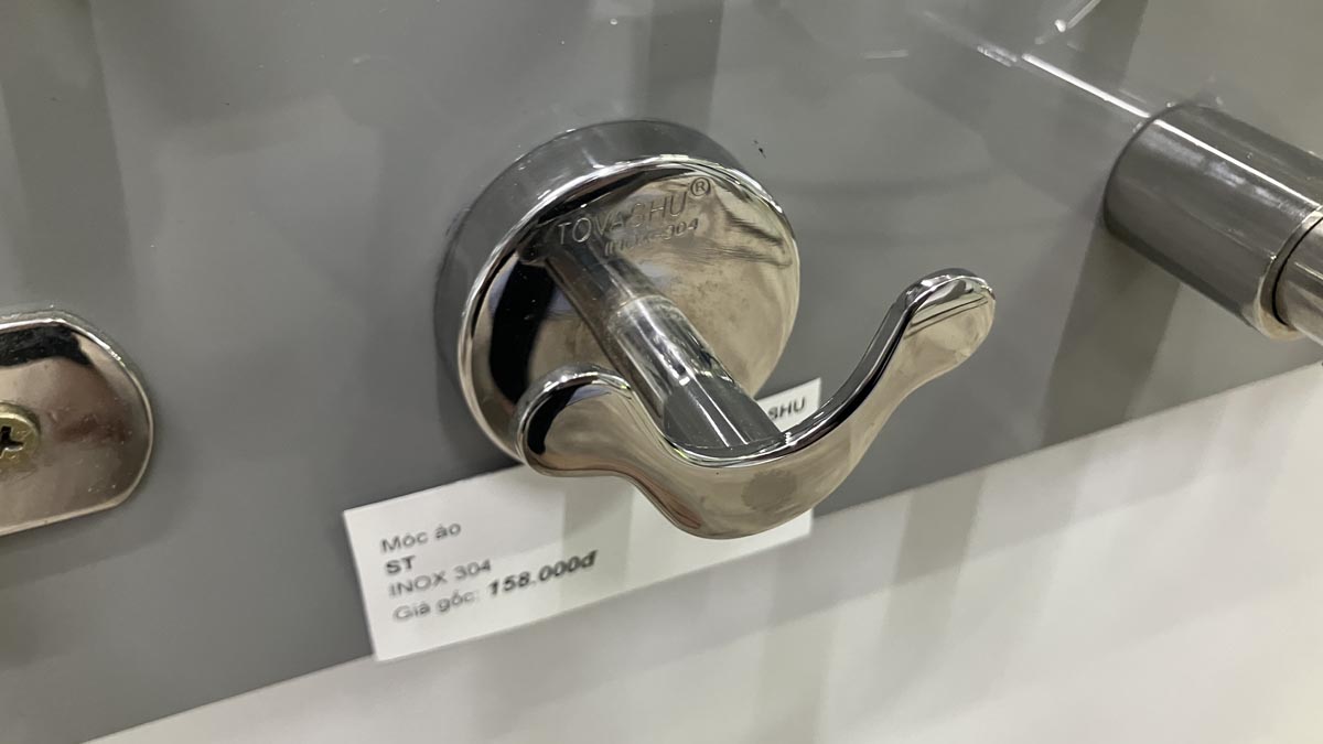 Móc áo đôi mickey tròn inox 304 Tovashu ST