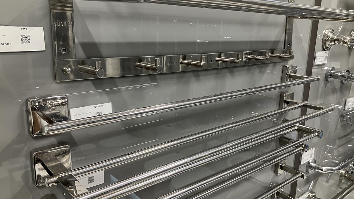 Máng khăn đơn inox 304 Tovashu CV5