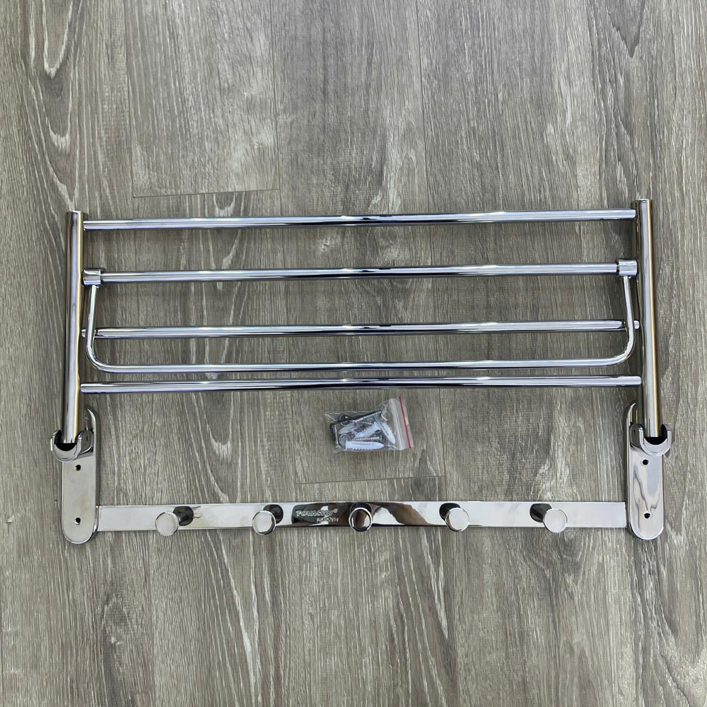 Thanh treo khăn 5 móc tròn inox 304 Tovashu CX5