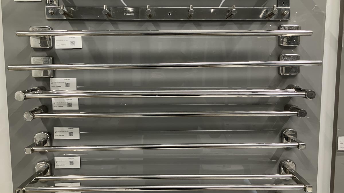 Máng khăn đôi nắp tròn inox 304 Tovashu E7