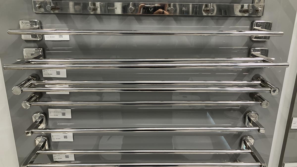 Máng khăn đôi nắp tròn inox 304 Tovashu E7