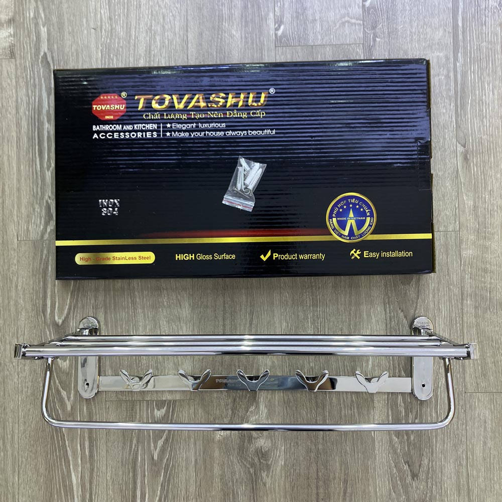 Thanh treo khăn 5 móc thỏ Inox 304 Tovashu HS2