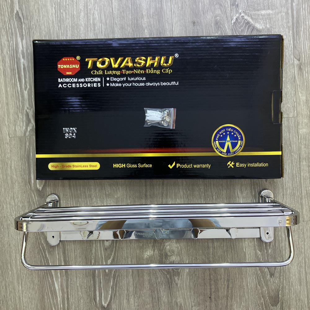 Thanh treo khăn 5 móc vợt inox 304 Tovashu PS2