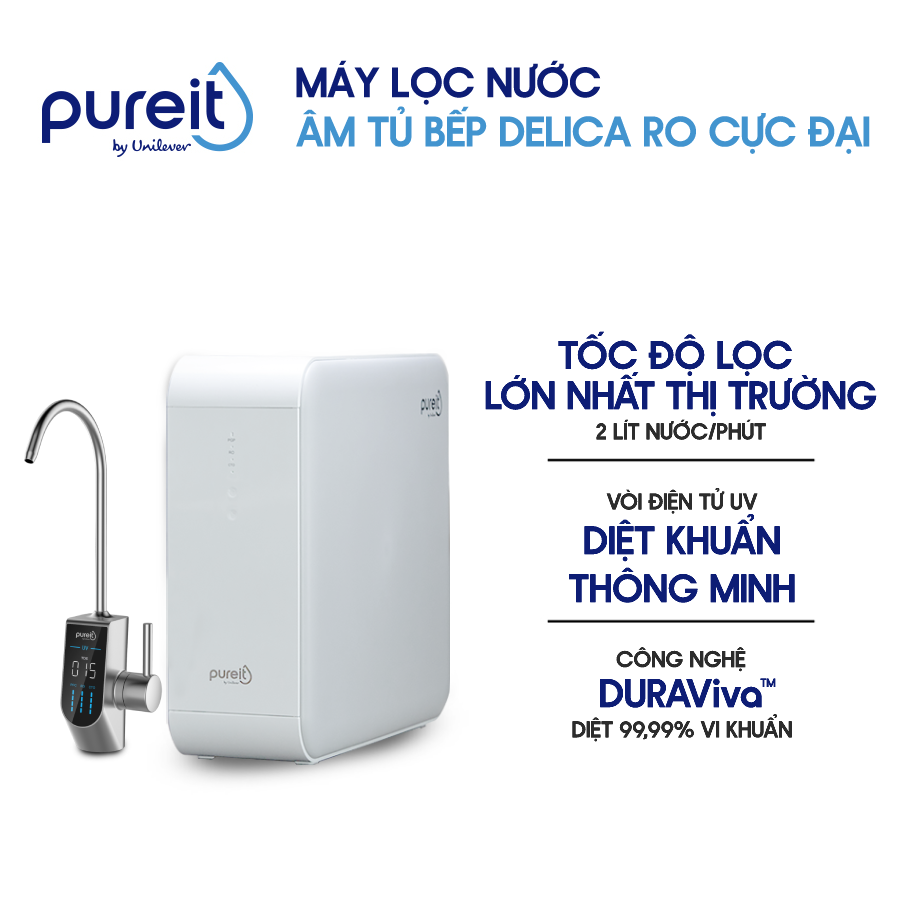 Máy Lọc Nước Âm Tủ Bếp Unilever Pureit DELICA UR5840 (công suất lọc 18000L)