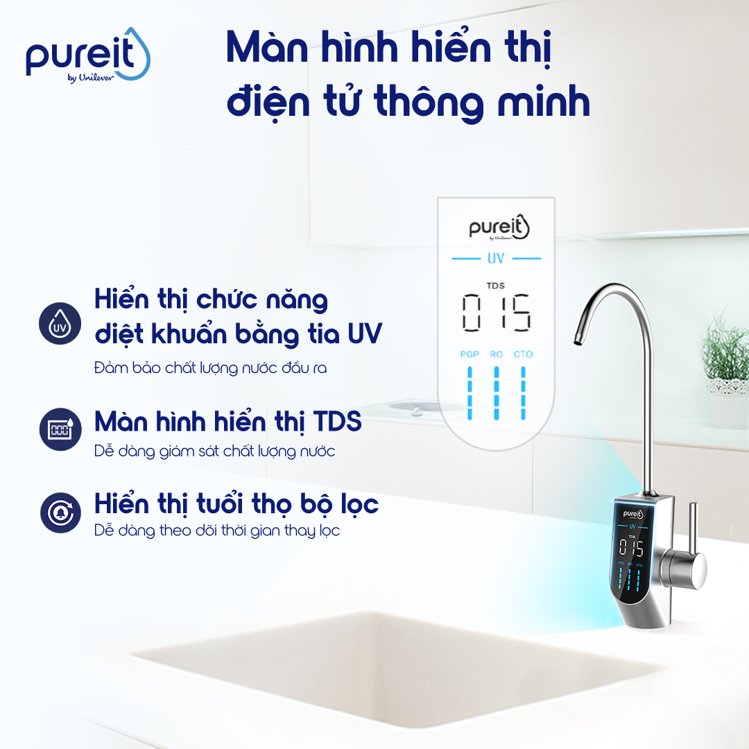 Máy Lọc Nước Âm Tủ Bếp Unilever Pureit DELICA UR5840 (công suất lọc 18000L)