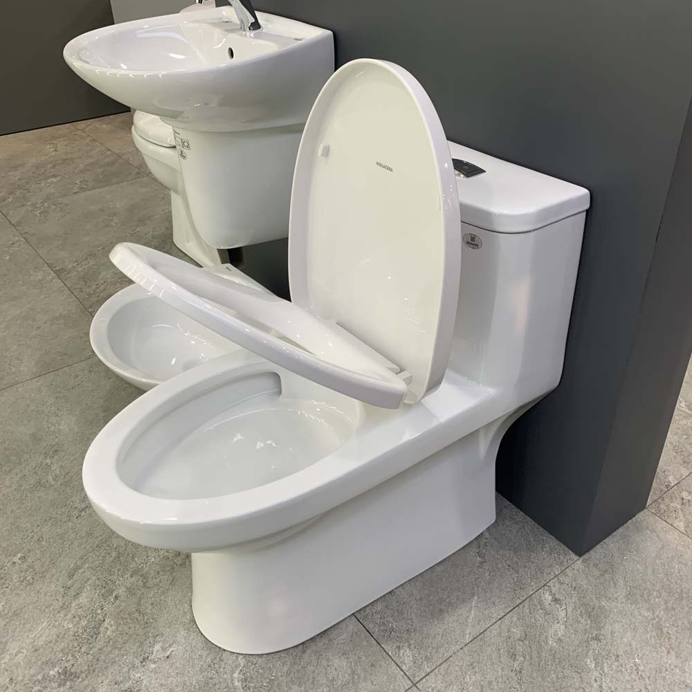 Bồn cầu 1 khối Viglacera Mekong (MK2) nắp êm (+ vòi xịt VG826)