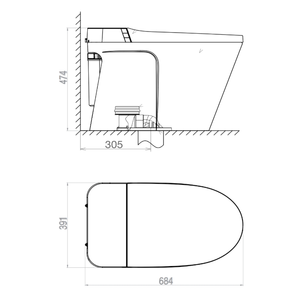 Bồn cầu điện tử Viglacera V882B (V.16.882B)