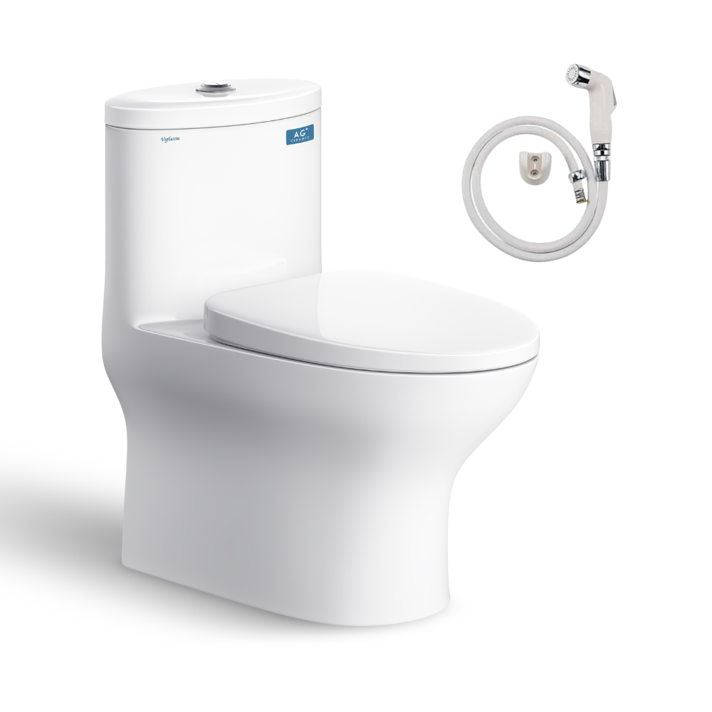 Bồn cầu 1 khối Viglacera V37M nắp êm (+ vòi xịt VG826)