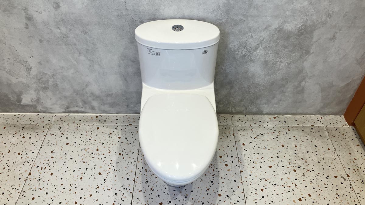 Bồn cầu 1 khối Viglacera V37S nắp êm tráp nhựa con thỏ rời (+ vòi xịt VG826)