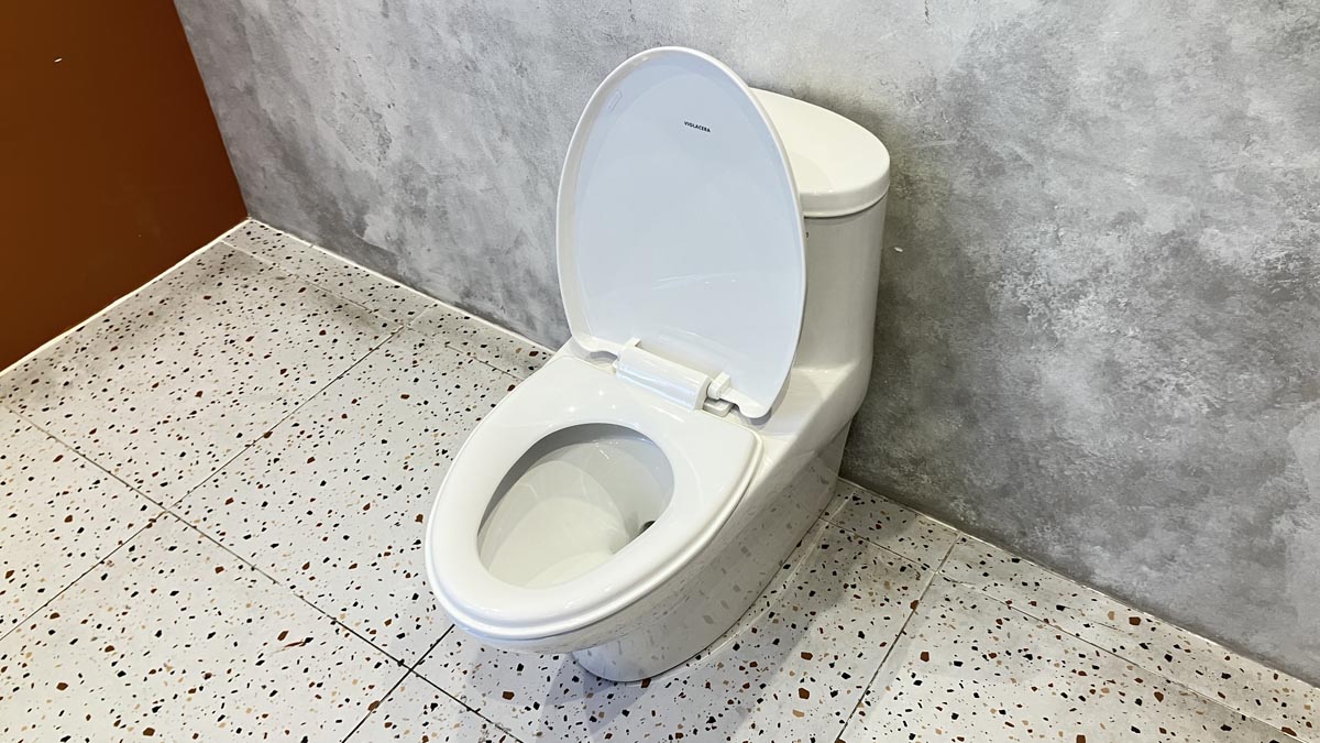 Bồn cầu 1 khối Viglacera V37S nắp êm tráp nhựa con thỏ rời (+ vòi xịt VG826)