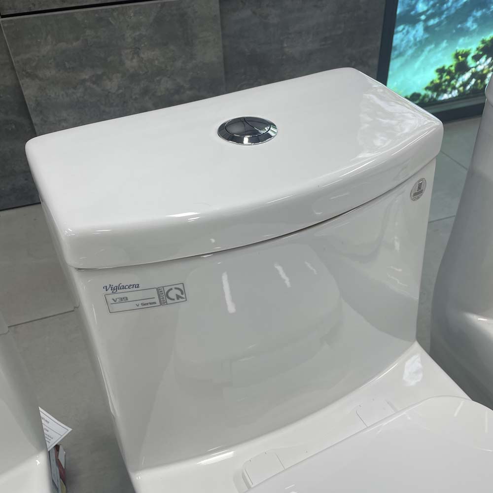 Bồn cầu 1 khối Viglacera V39 nắp êm xả thẳng (+ vòi xịt VG826)