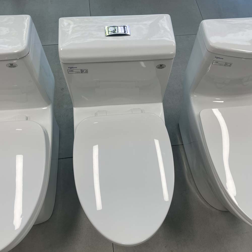 Bồn cầu 1 khối Viglacera V45M nắp êm xả xoáy (+ vòi xịt VG826 & van VG853)