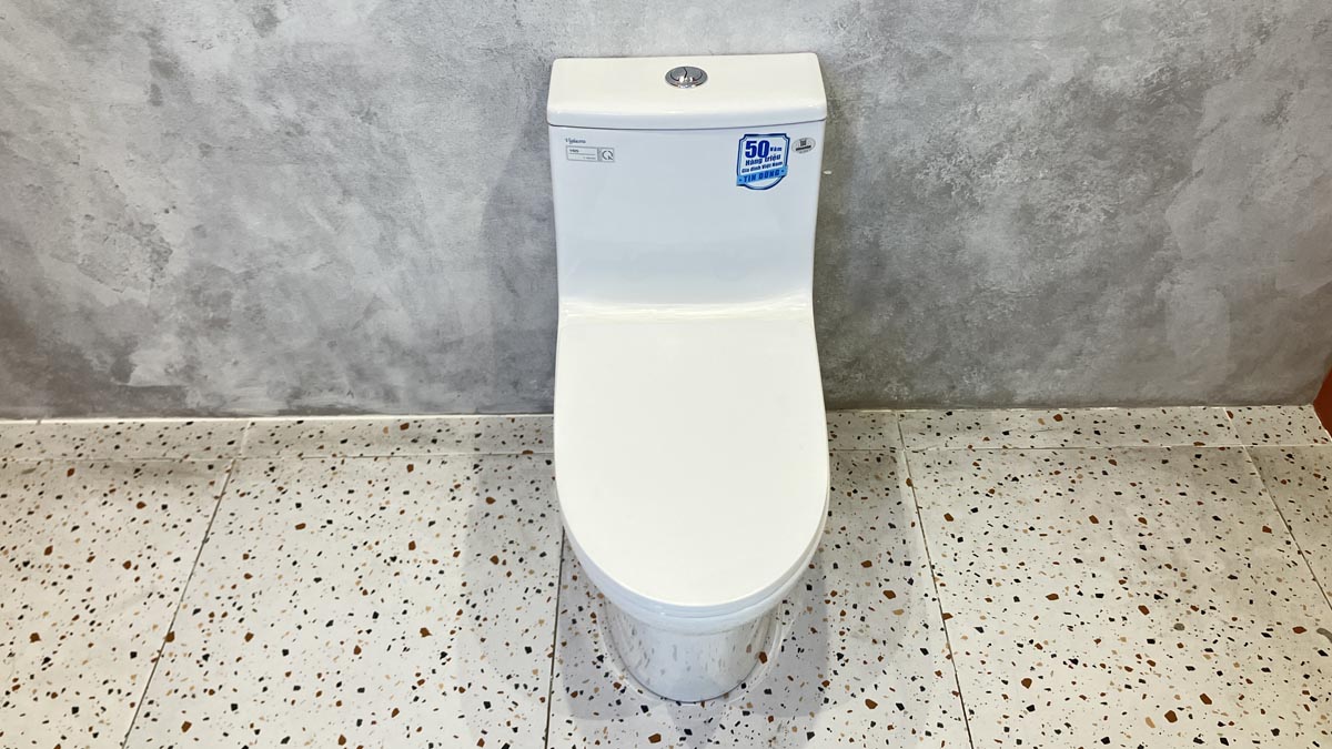 Bồn cầu 1 khối Viglacera V65 nắp êm (+ vòi xịt VG826 & van VG853)