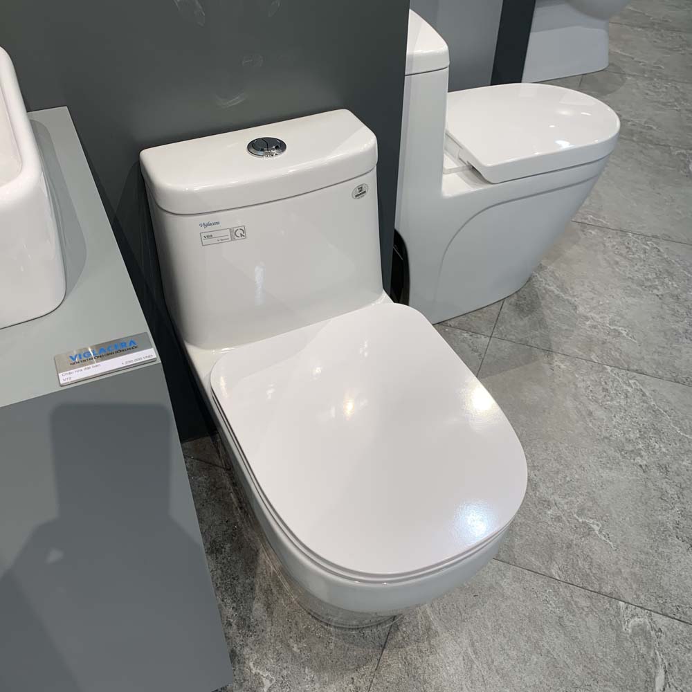 Bồn cầu 1 khối Viglacera V68 nắp êm (+ vòi xịt VG826 & van VG853)