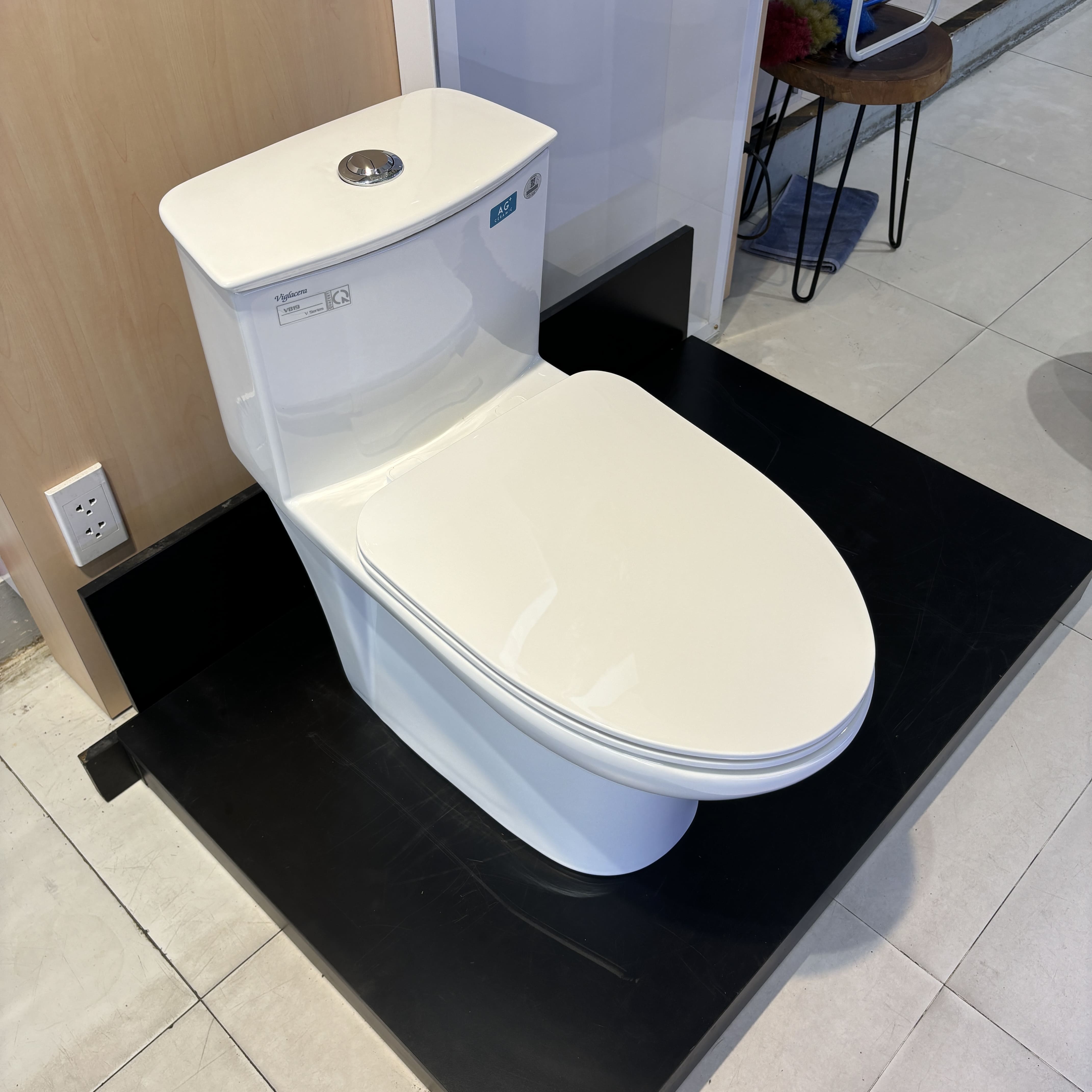 Bồn cầu 1 khối nắp êm Viglacera V819 (+ vòi xịt VG826)