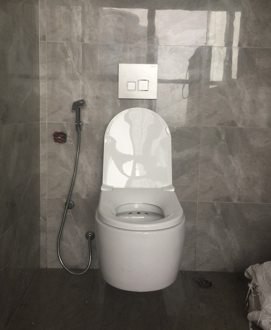 Bồn cầu treo tường Viglacera V55 nắp êm