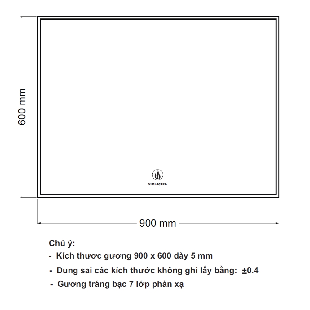 Gương soi phòng tắm 60x90cm Viglacera VG835 (VSDG5)