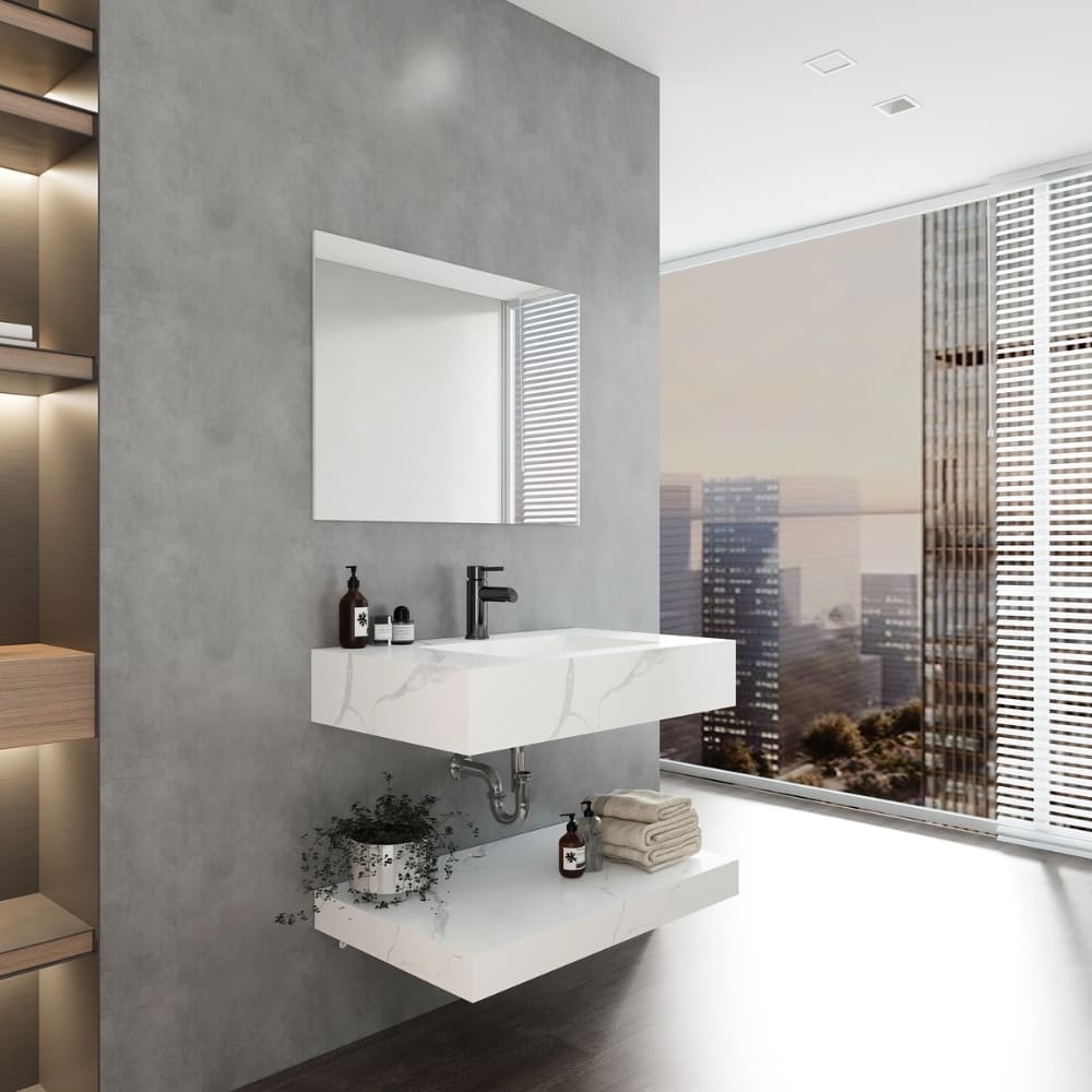 Chậu lavabo âm bàn đá 2 tầng Viglacera NY51-9GP01