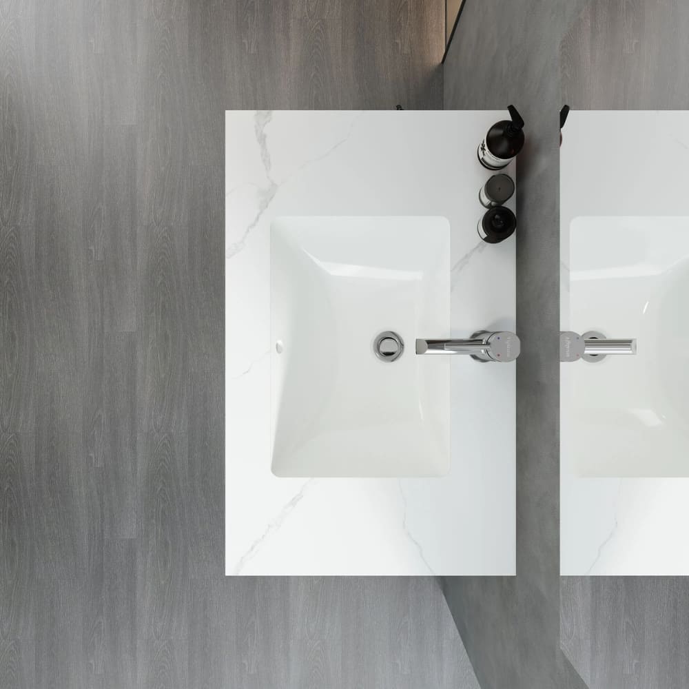 Chậu lavabo âm bàn đá 2 tầng Viglacera NY51-9GP01