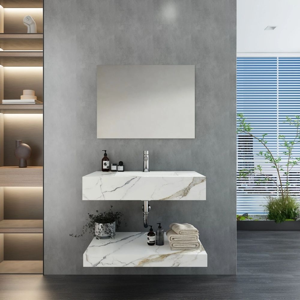 Chậu lavabo âm bàn đá 2 tầng Viglacera PHL-9S01P