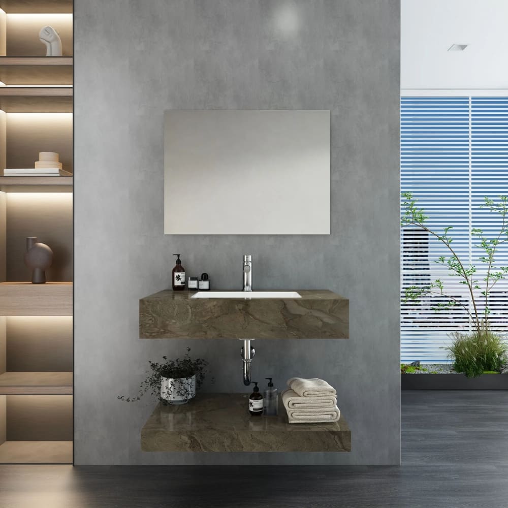 Chậu lavabo âm bàn đá 2 tầng Viglacera US10-9GP05