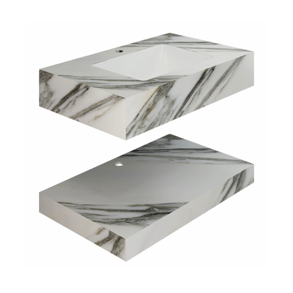 Chậu lavabo âm bàn đá 2 tầng Viglacera US6-9GP01