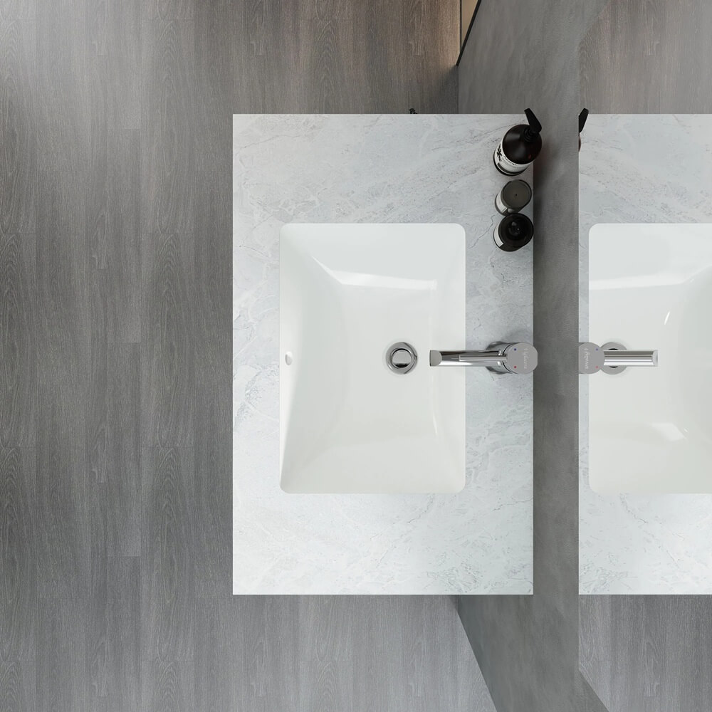 Chậu lavabo âm bàn đá 2 tầng Viglacera US8-9GP01