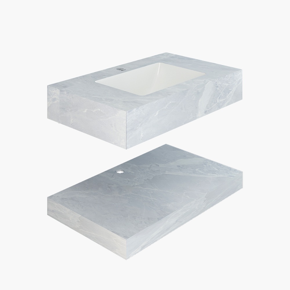 Chậu lavabo âm bàn đá 2 tầng Viglacera US8-9GP01