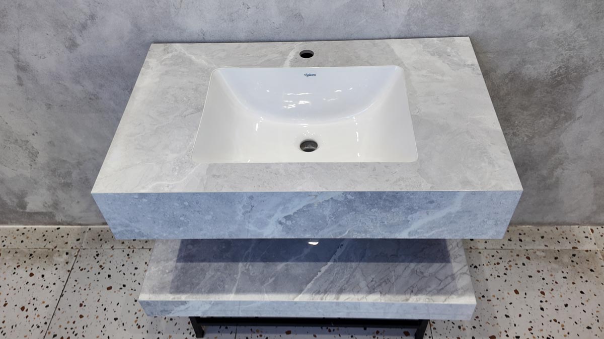 Chậu lavabo âm bàn đá 2 tầng Viglacera US8-9GP01