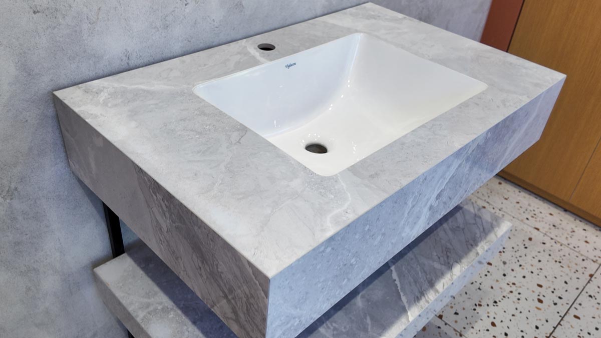Chậu lavabo âm bàn đá 2 tầng Viglacera US8-9GP01