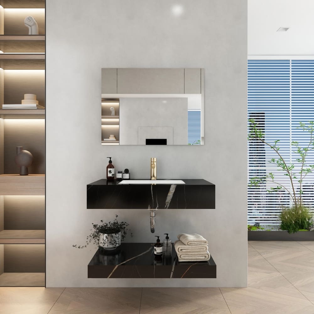 Chậu lavabo âm bàn đá 2 tầng Viglacera VI11-9GP01