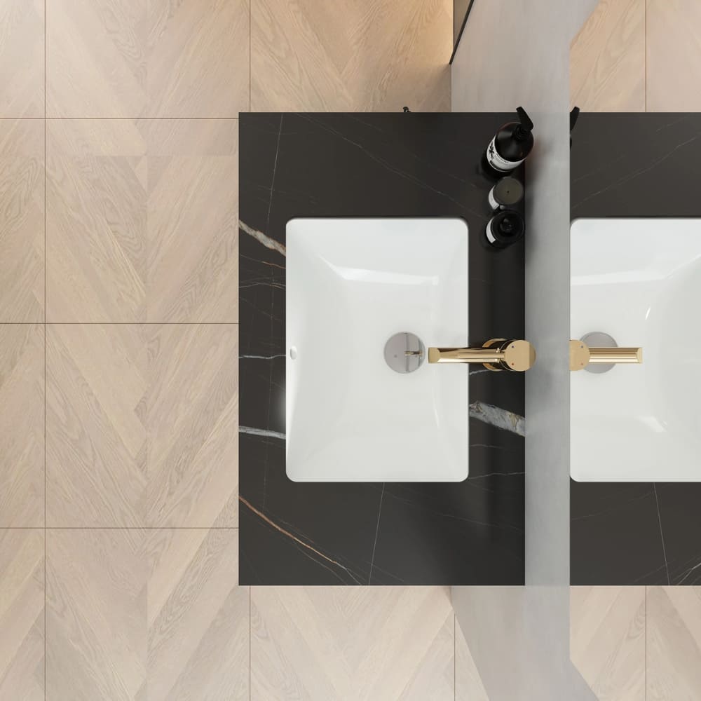 Chậu lavabo âm bàn đá 2 tầng Viglacera VI11-9GP01