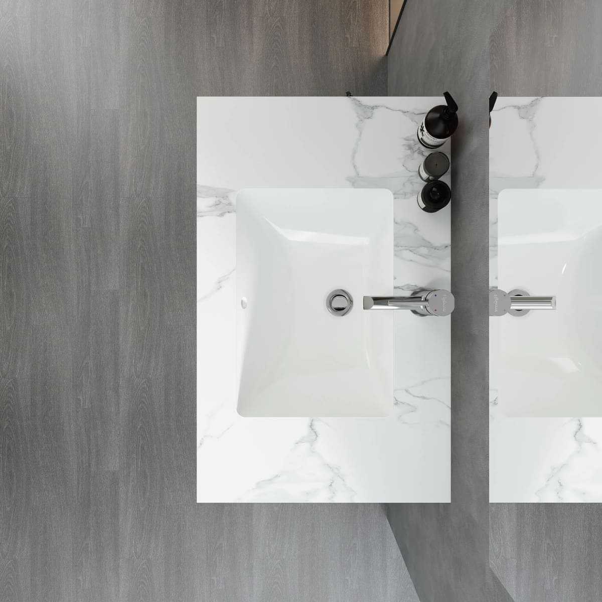 Chậu lavabo âm bàn đá 2 tầng Viglacera VI14-9GP01