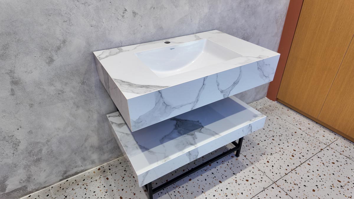 Chậu lavabo âm bàn đá 2 tầng Viglacera VI14-9GP01