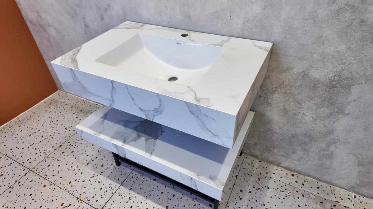 Chậu lavabo âm bàn đá 2 tầng Viglacera VI14-9GP01