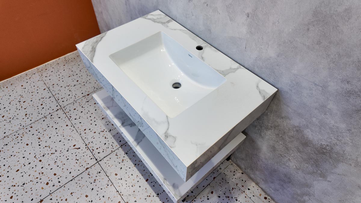 Chậu lavabo âm bàn đá 2 tầng Viglacera VI14-9GP01