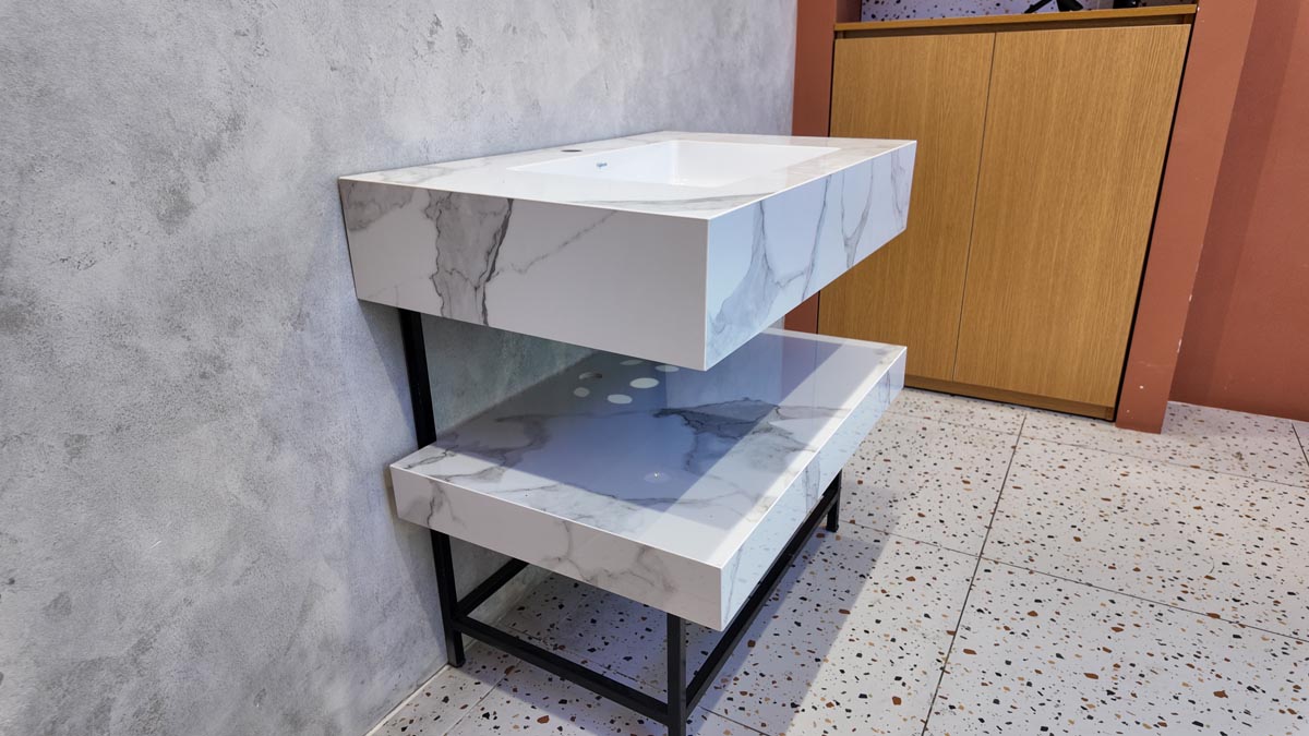Chậu lavabo âm bàn đá 2 tầng Viglacera VI14-9GP01