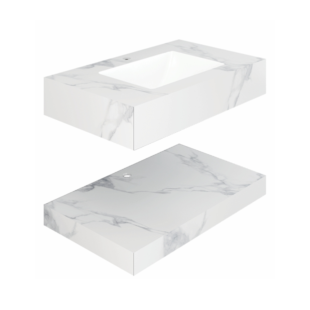 Chậu lavabo âm bàn đá 2 tầng Viglacera VI15-9GP01