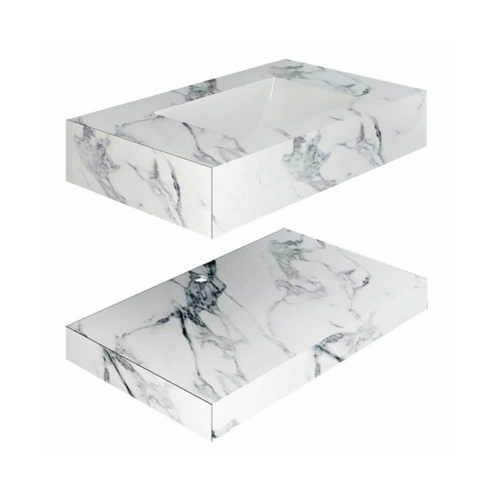 Chậu lavabo âm bàn đá 2 tầng Viglacera VI6-9GP01