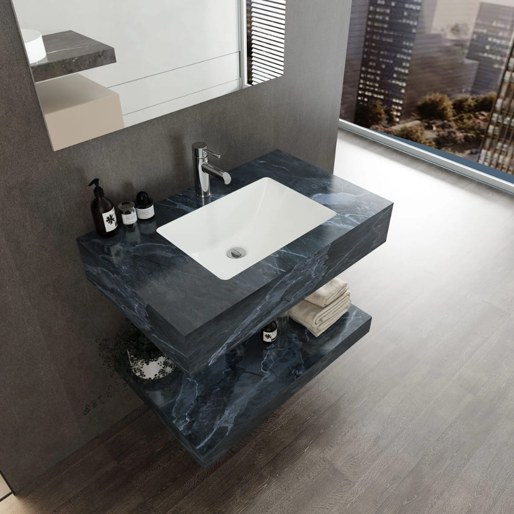 Chậu lavabo âm bàn đá 2 tầng Viglacera VI9-9GP03