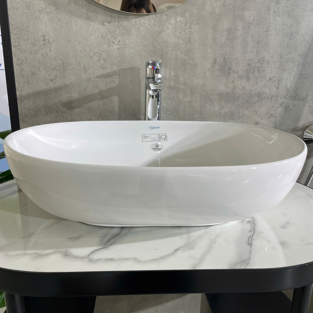 Chậu lavabo đặt bàn Viglacera CD15
