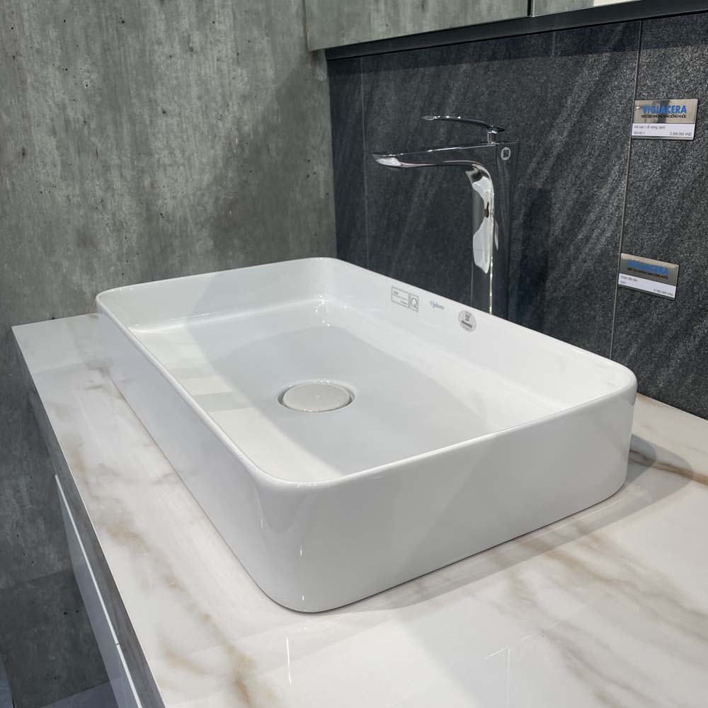 Chậu lavabo đặt bàn Viglacera CM01